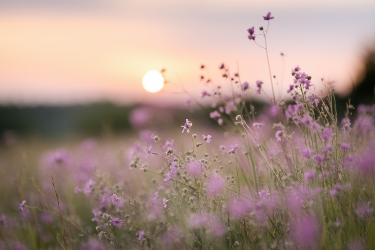 fleurs-sauvages-paysage-coucher-soleil