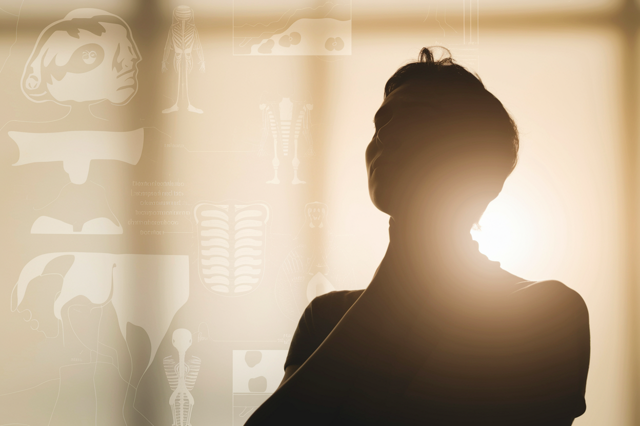 silhouette-touche-cou-symboles-medical